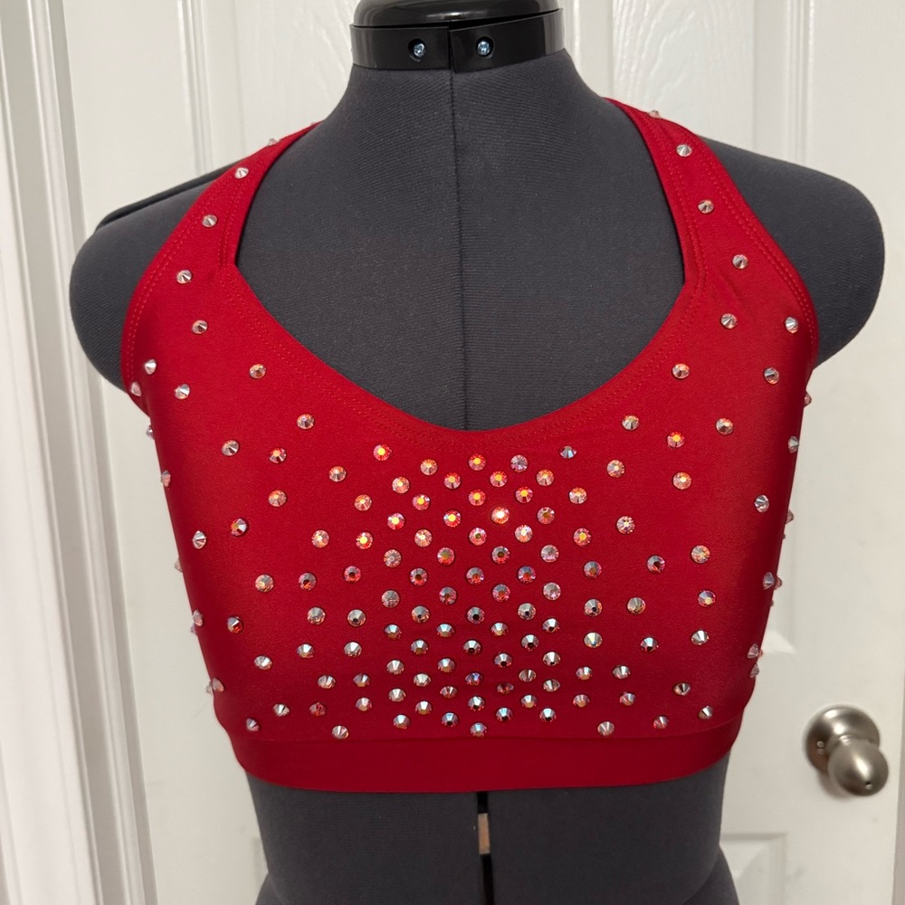 Red Rhinestoned Bra Top❤️✨